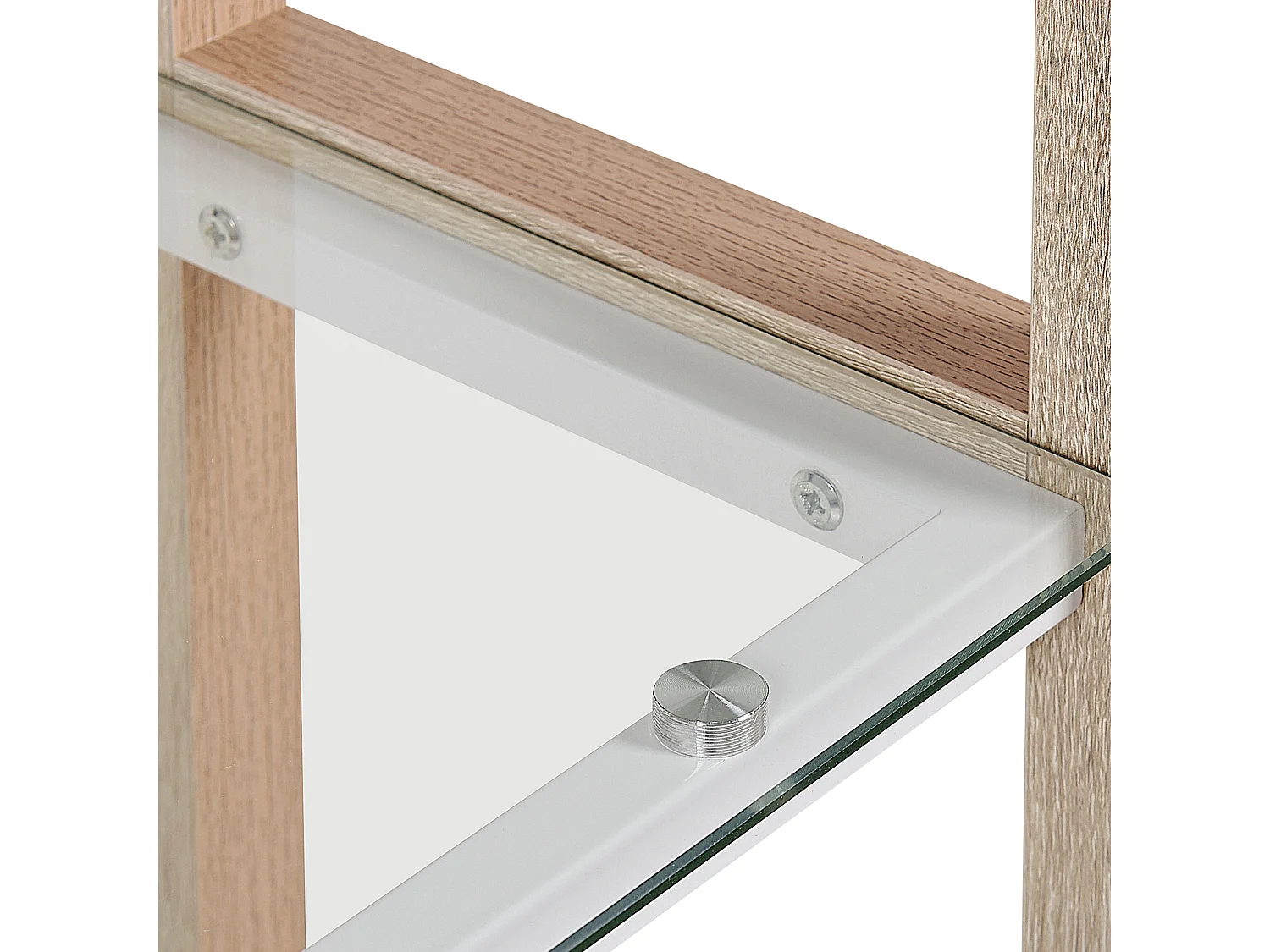 Modernes Regal skandinavischer Stil heller Holzfarbton Glas 4 Fächer Jenks