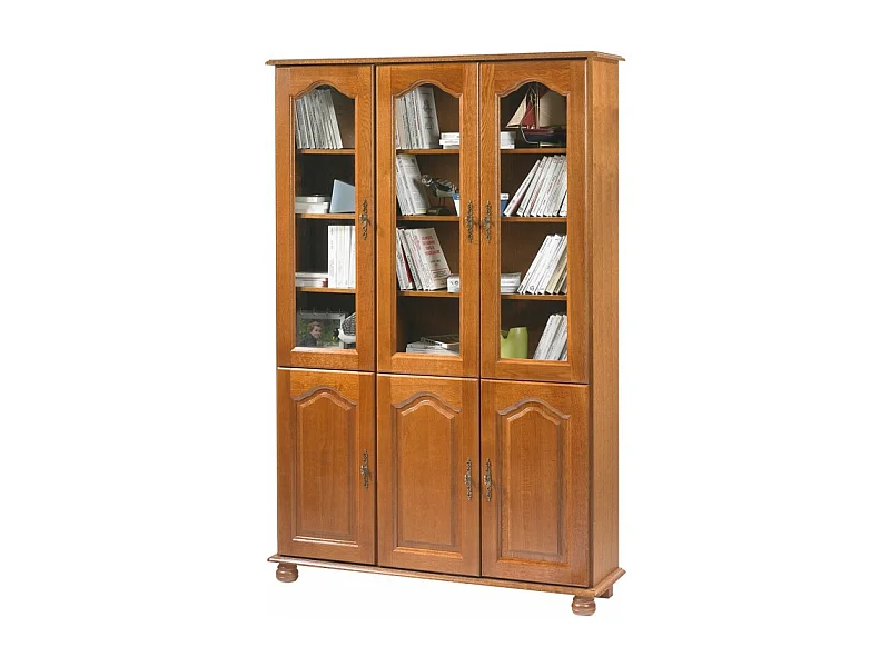 Bibliothèque Chêne 6 Portes L. 120 cm
