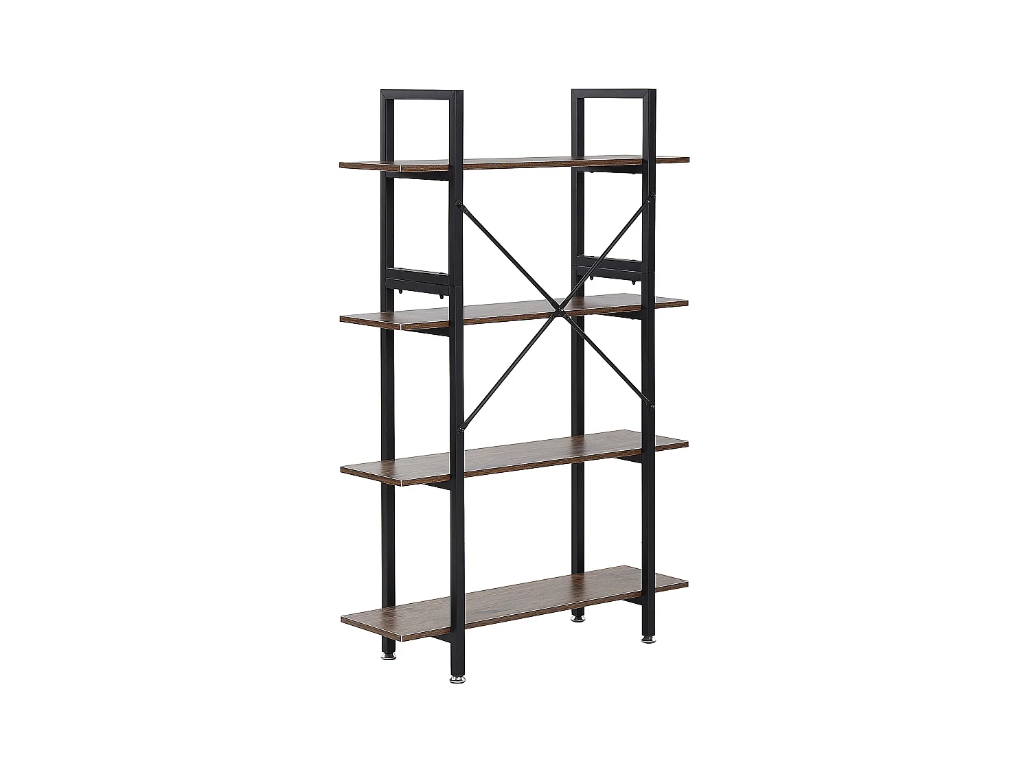 Modernes Bücherregal mit 4 Fächern dunkler Holzfarbton / schwarz Darby