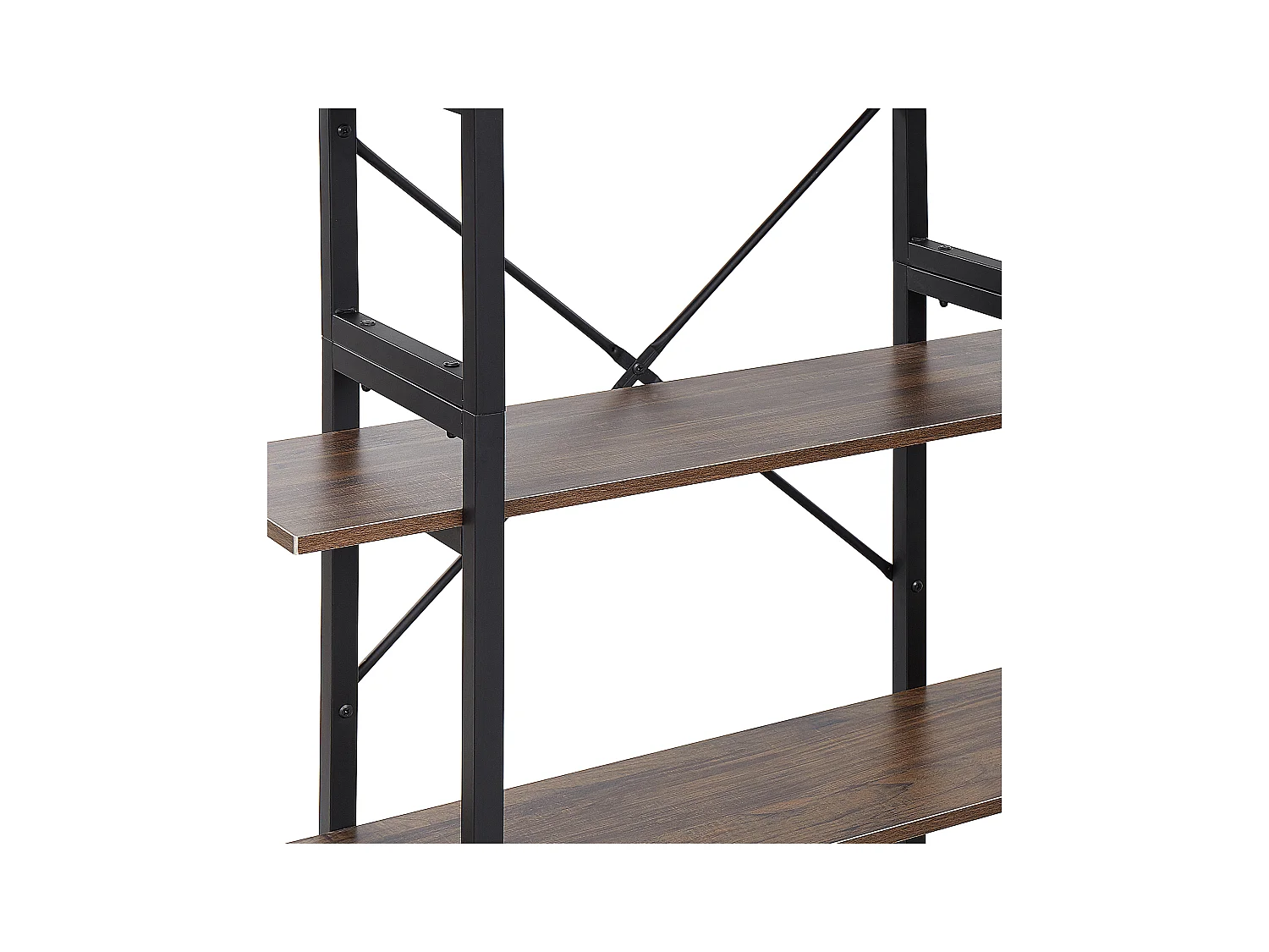 Modernes Bücherregal mit 4 Fächern dunkler Holzfarbton / schwarz Darby