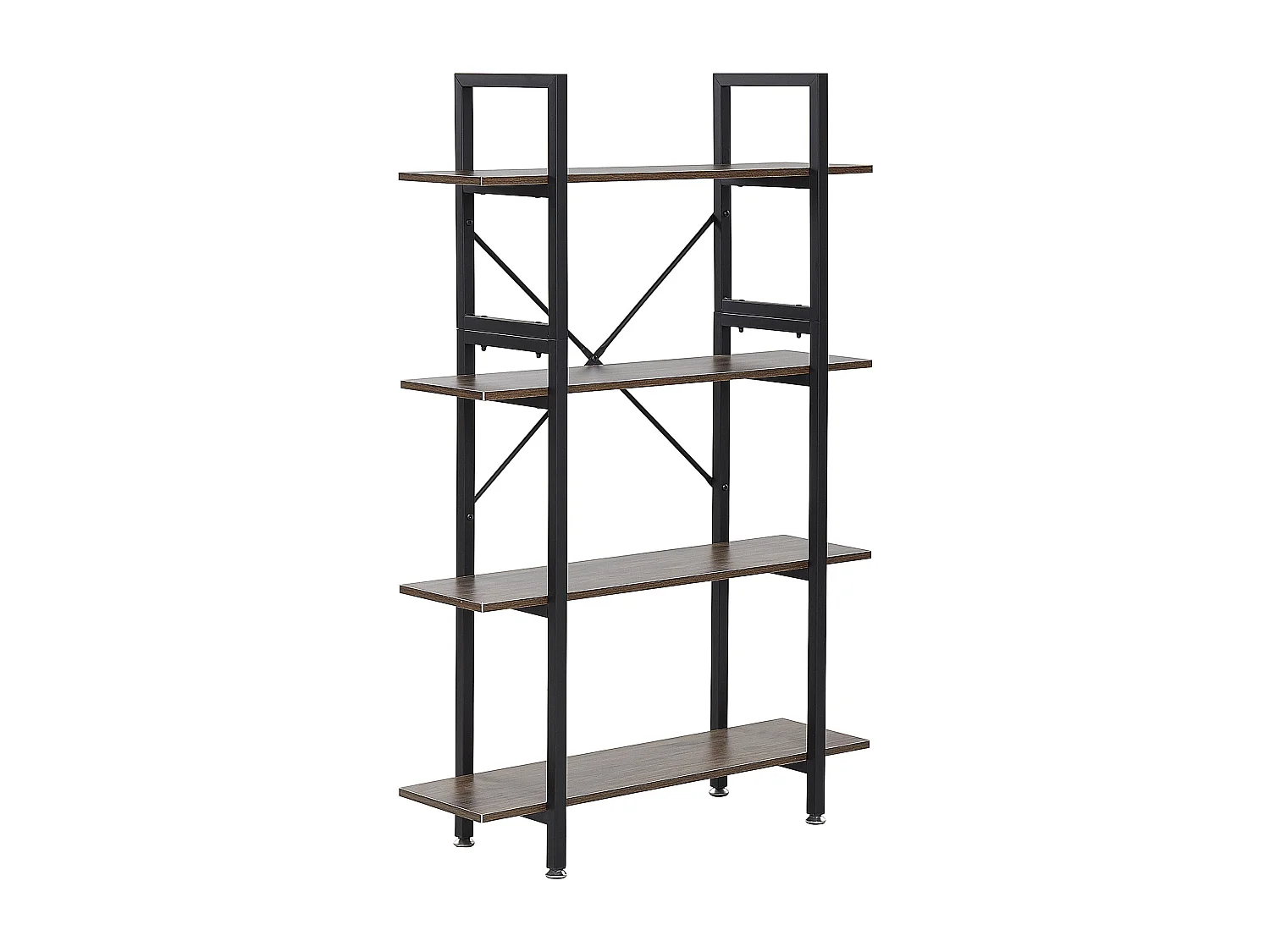 Bibliothèque 4 étagères DARBY 140 cm Marron foncé