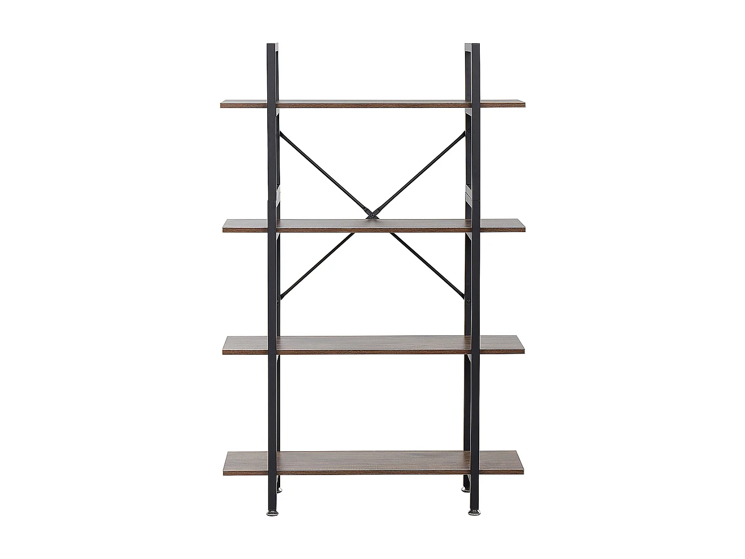 Bibliothèque 4 étagères DARBY 140 cm Marron foncé