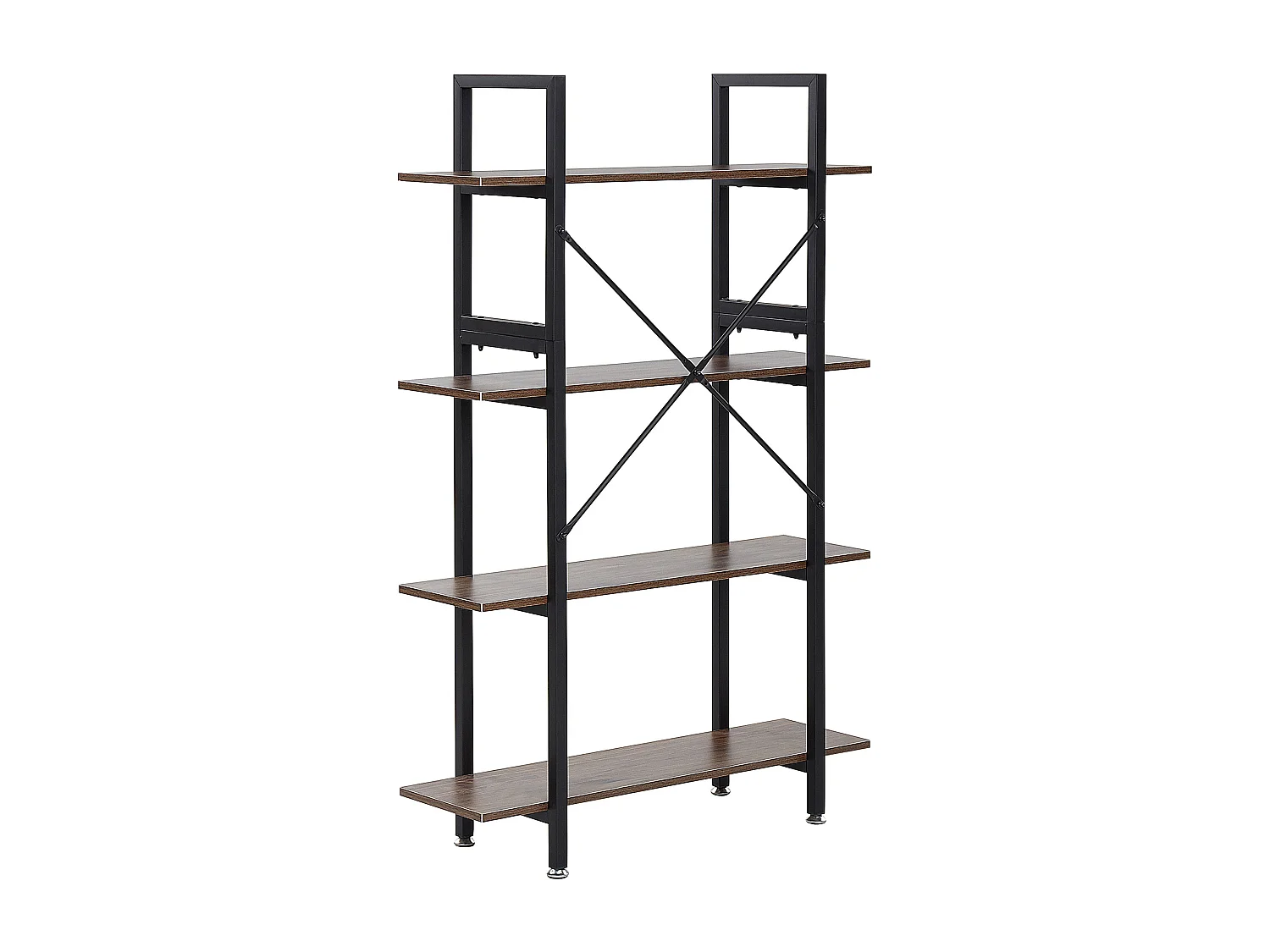 Bibliothèque 4 étagères DARBY 140 cm Marron foncé