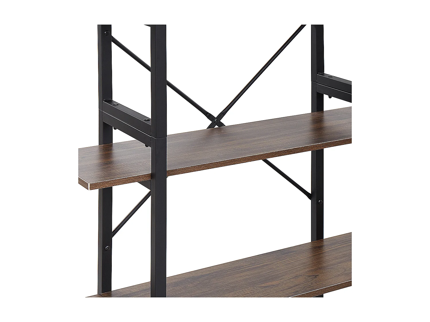 Bibliothèque 4 étagères DARBY 140 cm Marron foncé