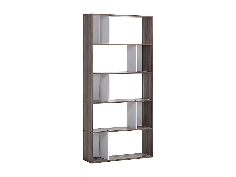 Originelles Regal 5 Fächer MDF-Platte dunkler Holzfarbton/weiß Orilla