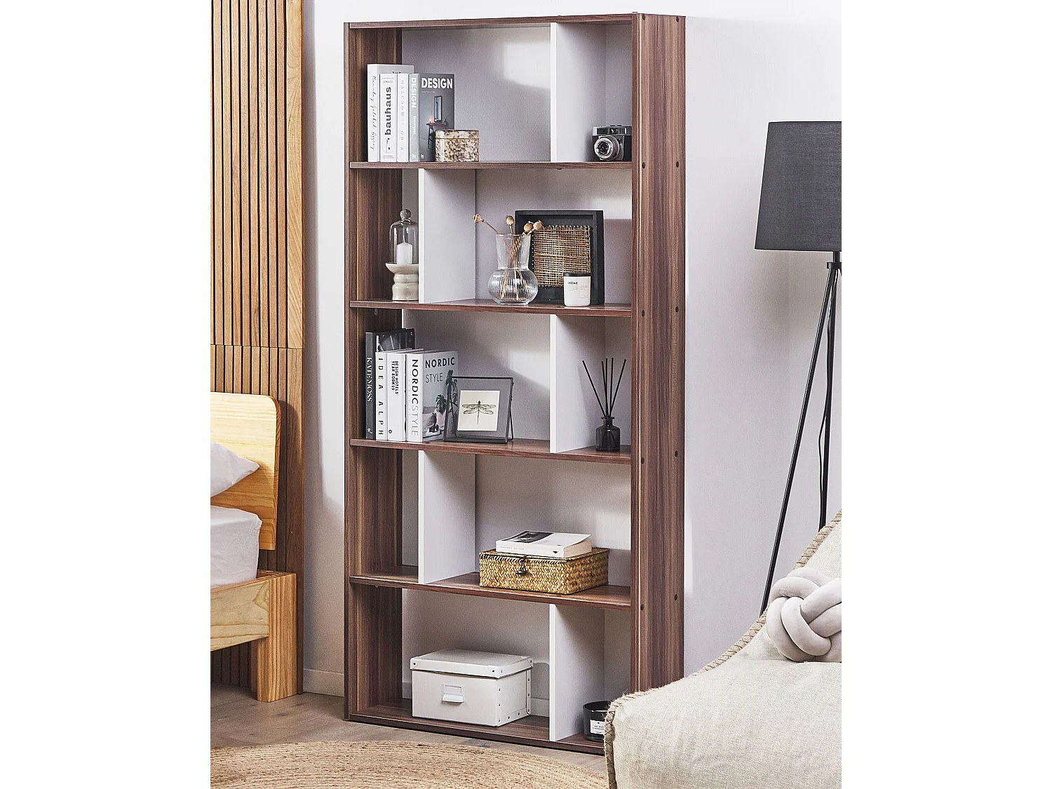 Bibliothèque 5 étagères ORILLA 174 cm Marron foncé