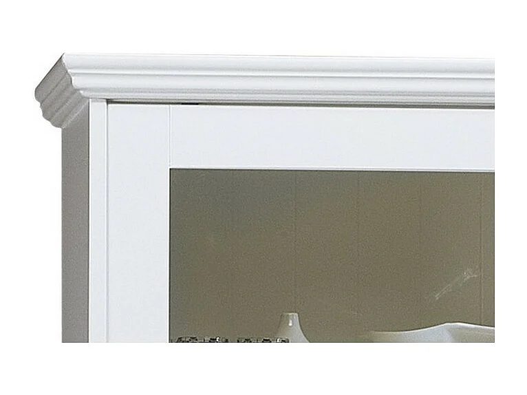 Vaisselier Blanc 4 Portes Coulissantes 2 Tiroirs 5 Niches L 121 H 198.8 P 42.3 cm
