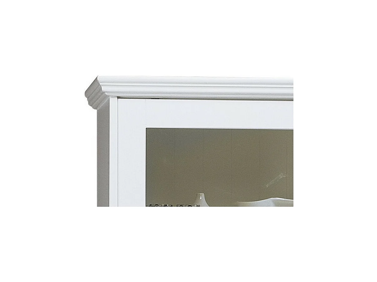 Vaisselier Blanc 4 Portes Coulissantes 2 Tiroirs 5 Niches L 121 H 198.8 P 42.3 cm