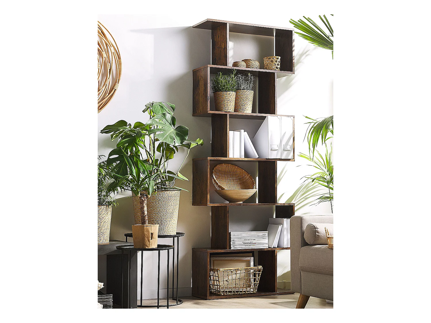 Bibliothèque 6 étagères VALDOSA 191 cm Marron foncé