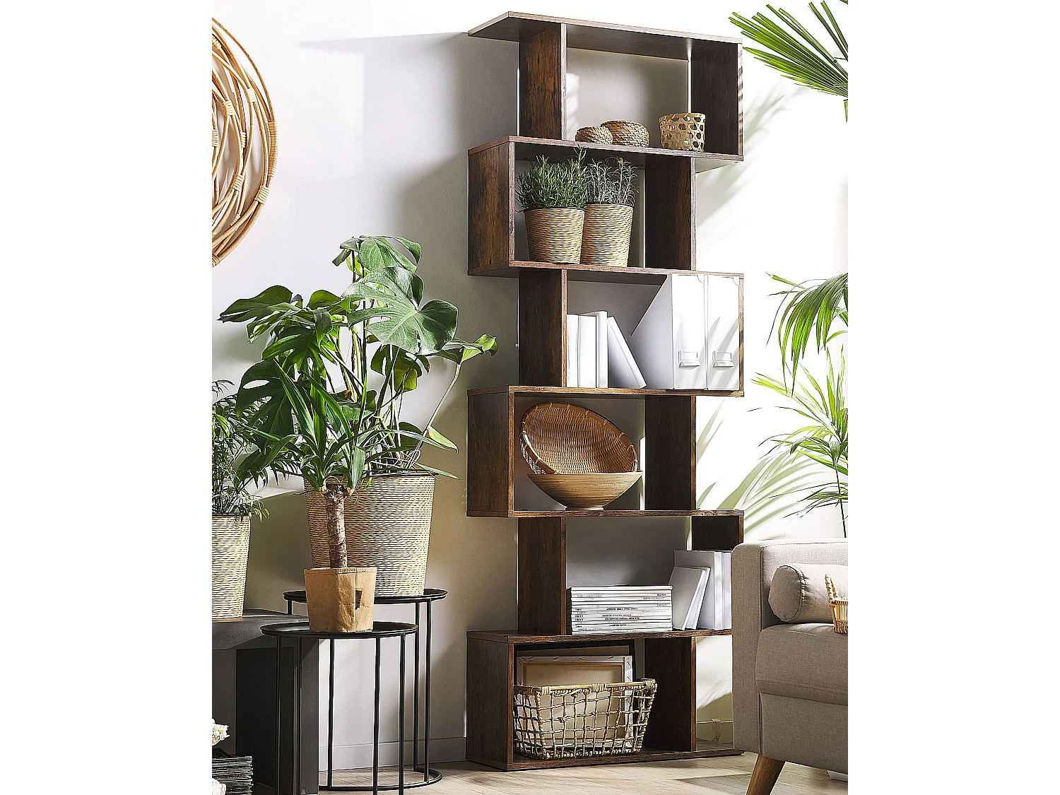 Boekenkast met 6 planken VALDOSA 191 cm Donkerbruin