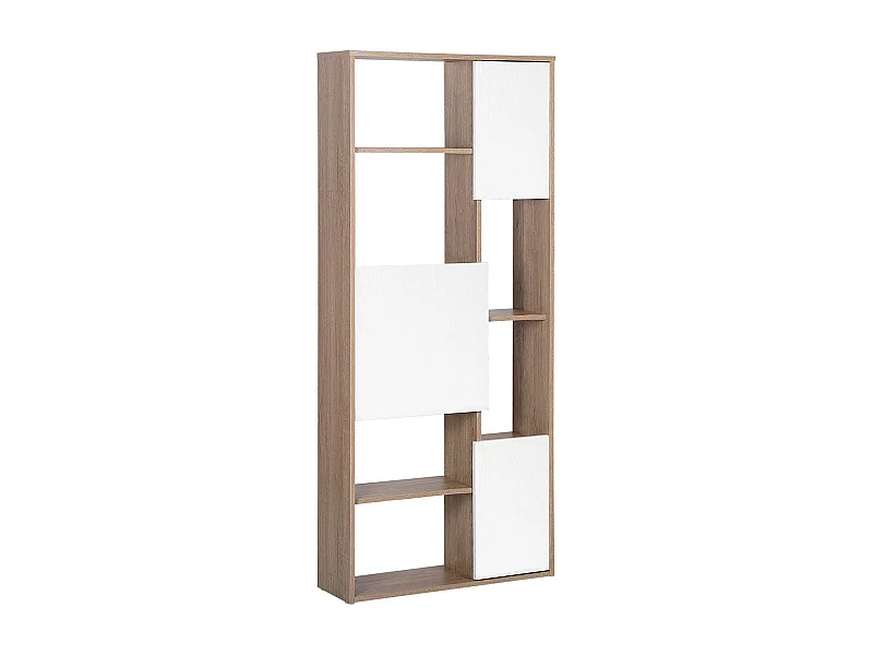 Meuble de rangement GRADA 175 cm Marron foncé/blanc