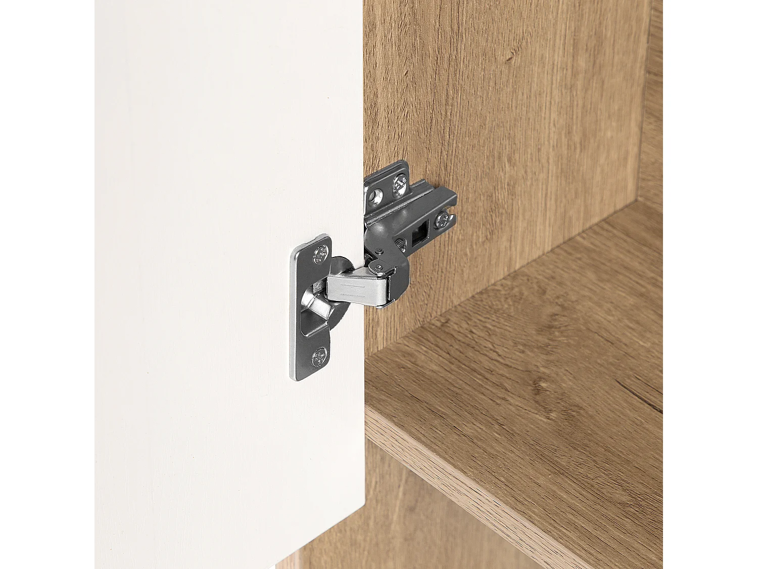 Modernes Regal heller Holzfarbton/weiss mit 6 Fächern 3 Türen Grada