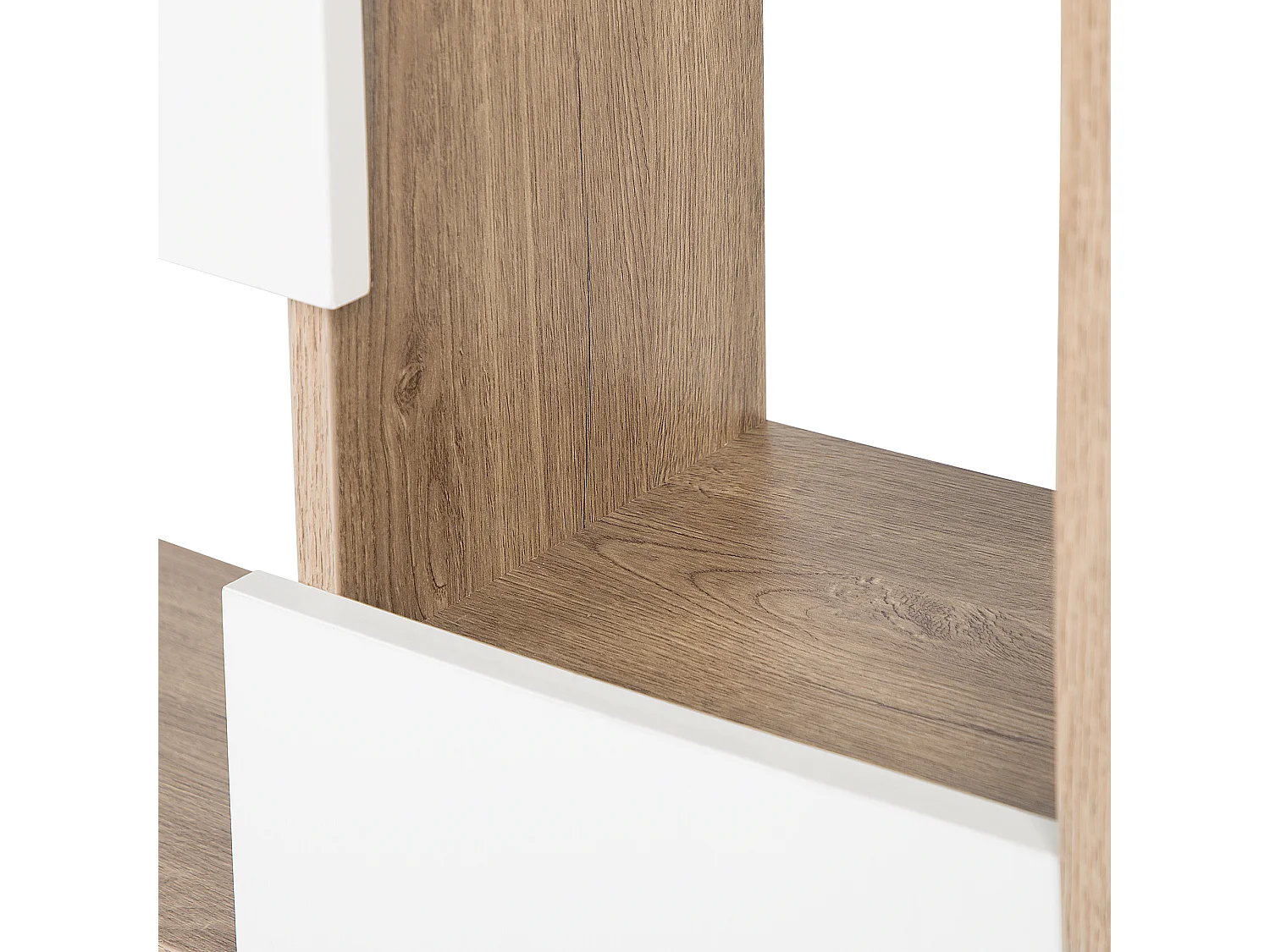 Modernes Regal heller Holzfarbton/weiss mit 6 Fächern 3 Türen Grada