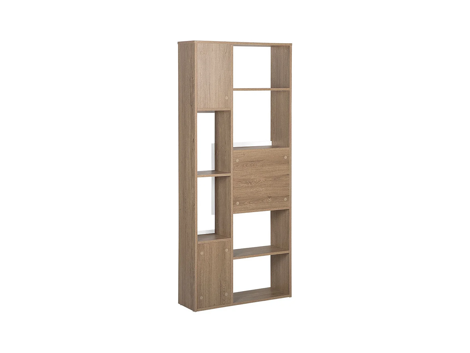 Modernes Regal heller Holzfarbton/weiss mit 6 Fächern 3 Türen Grada