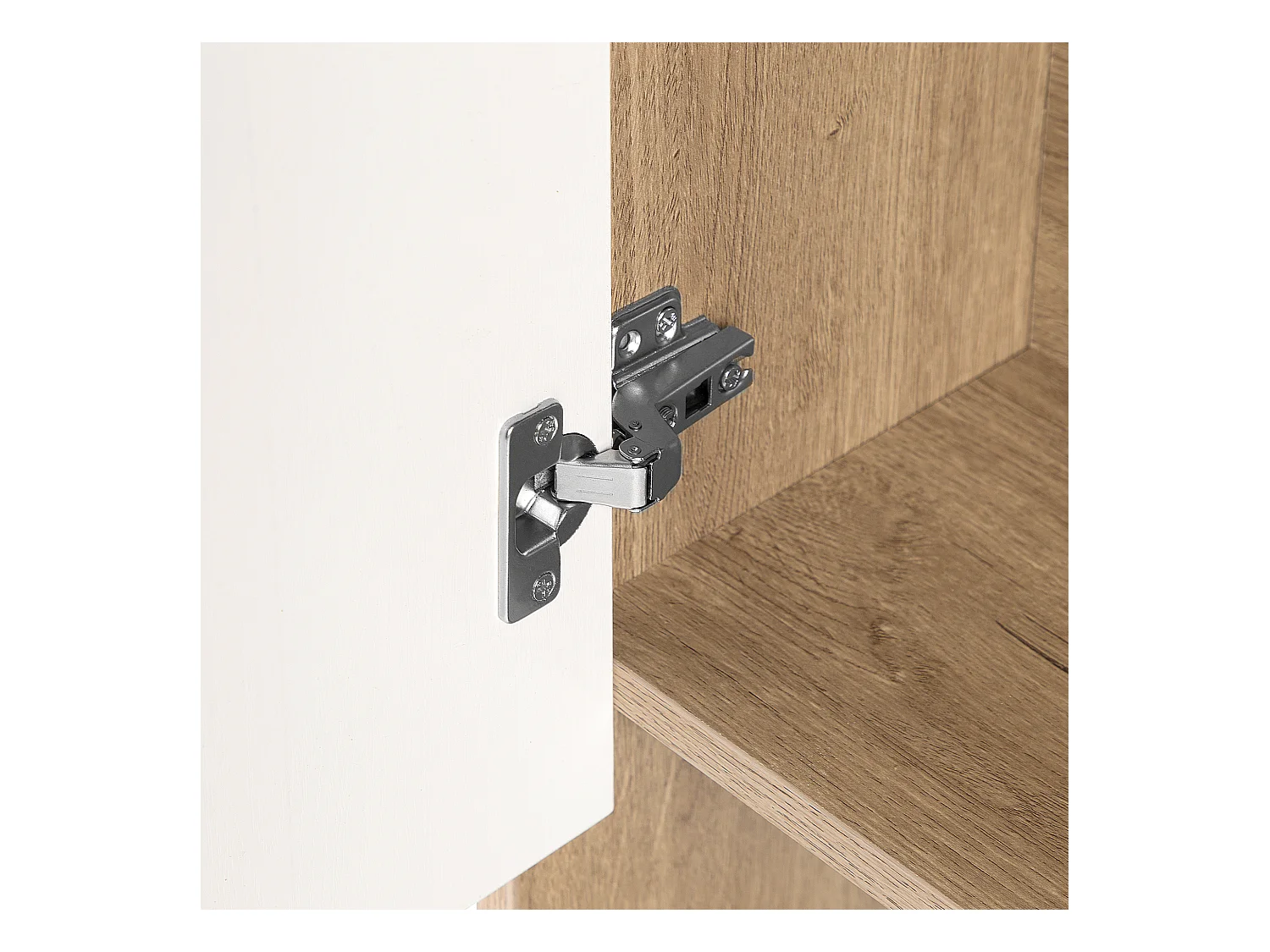 Modernes Regal heller Holzfarbton/weiss mit 6 Fächern 3 Türen Grada