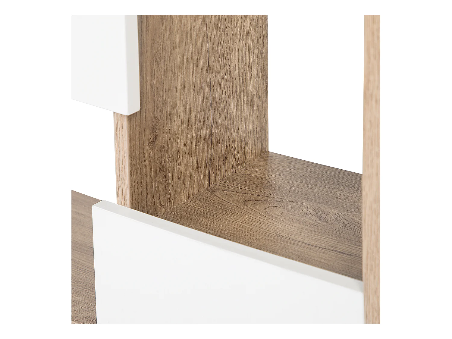 Modernes Regal heller Holzfarbton/weiss mit 6 Fächern 3 Türen Grada