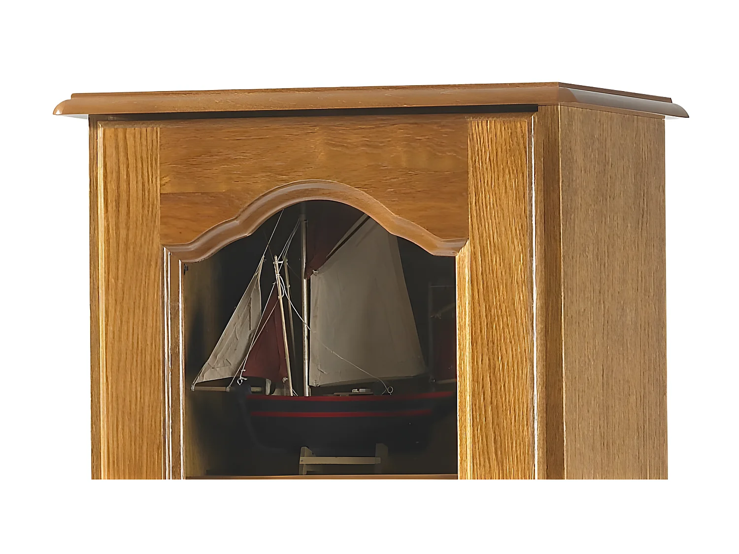 Bibliothèque Chêne Rustique1 Porte Vitrée Gauche 6 Niches 44,2 x182,2 x 33 cm