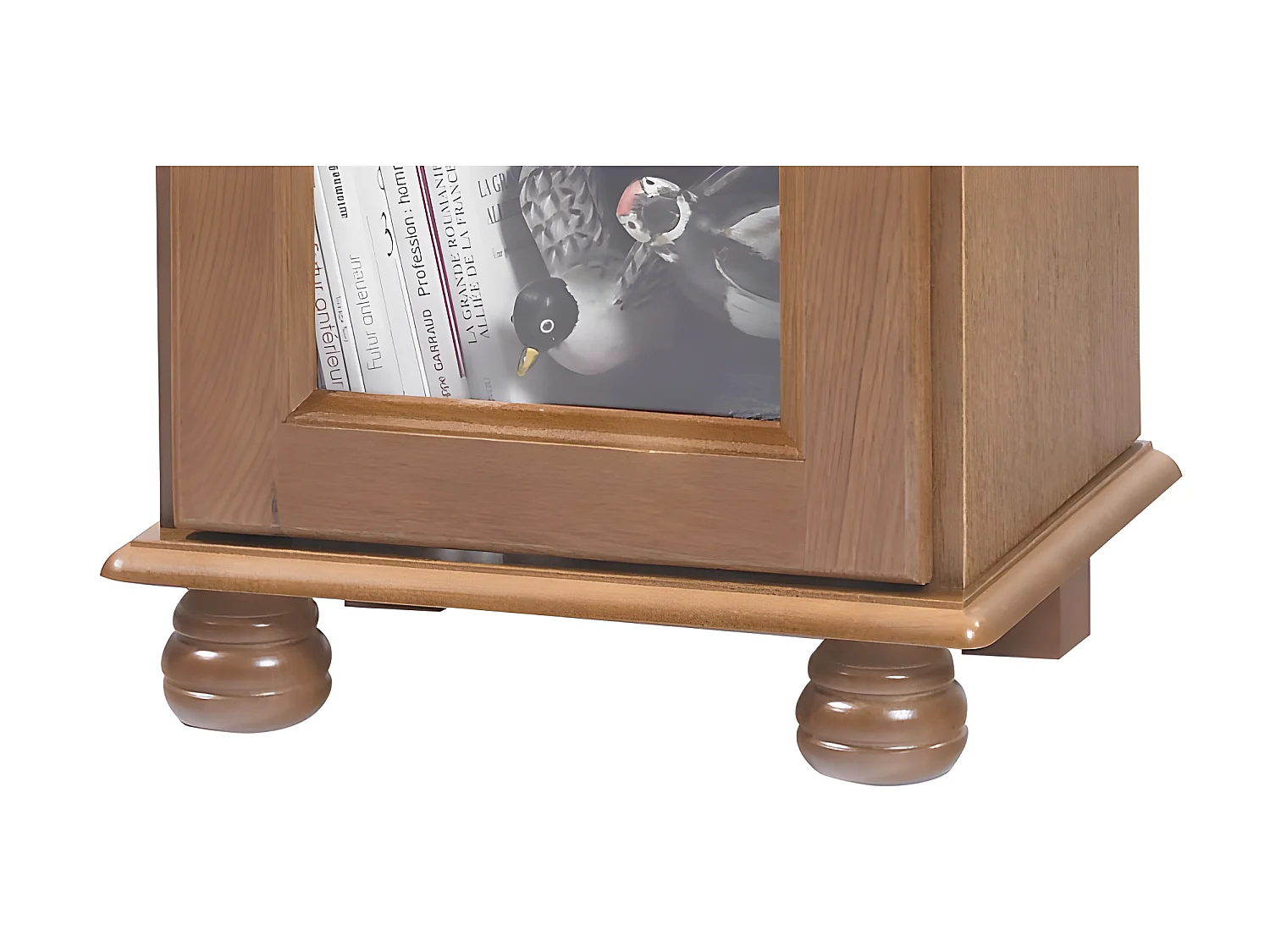 Bibliothèque Chêne Rustique1 Porte Vitrée Gauche 6 Niches 44,2 x182,2 x 33 cm