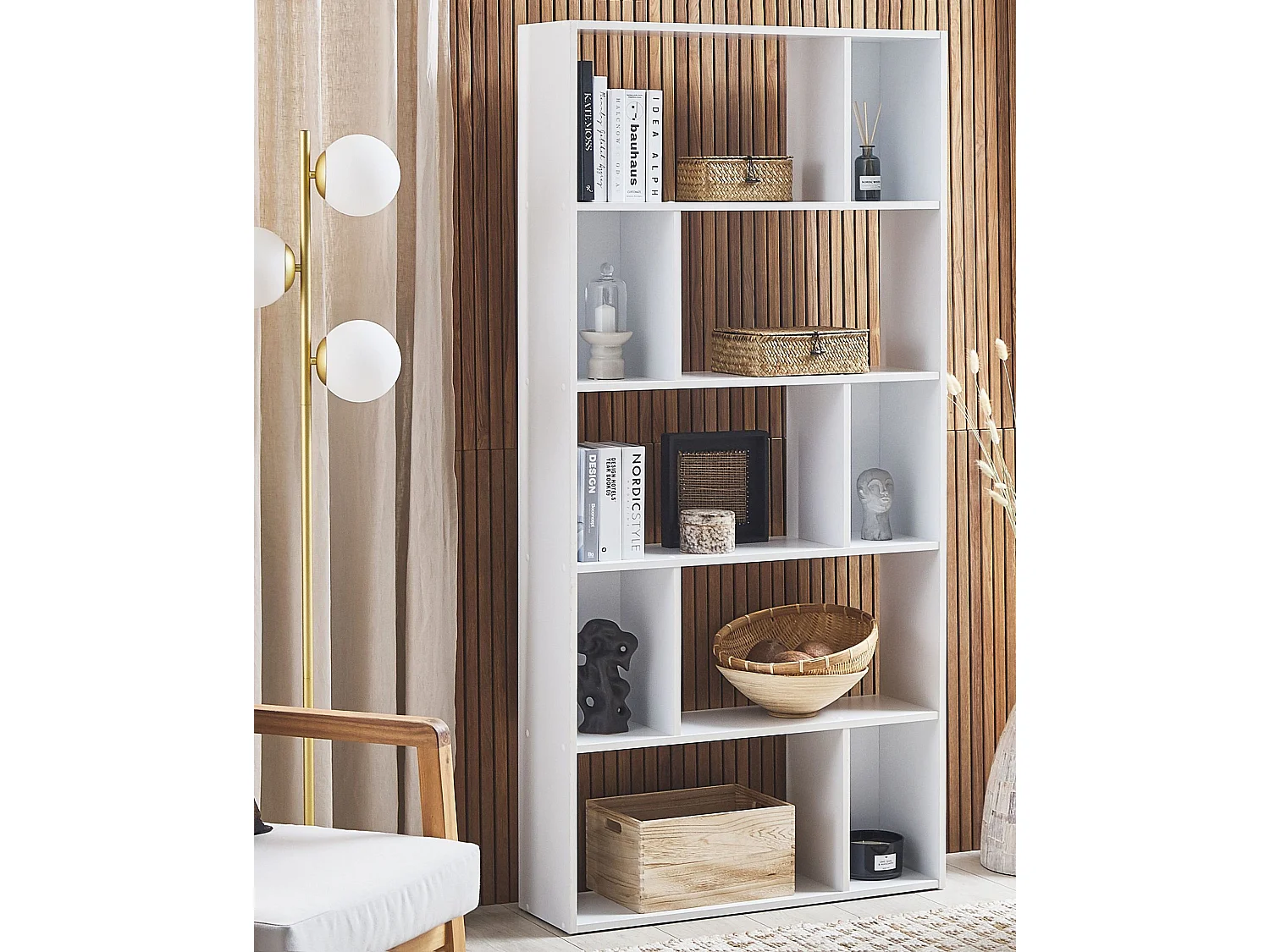 Boekenkast met 5 planken ORILLA 174 cm Wit