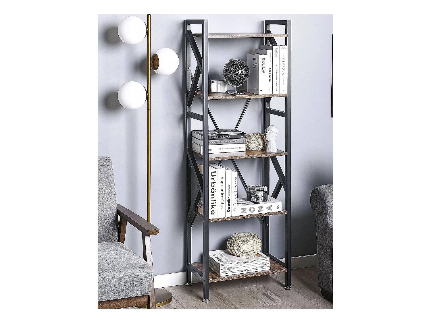 Étagère à 5 niveaux DALE 150 cm Marron foncé