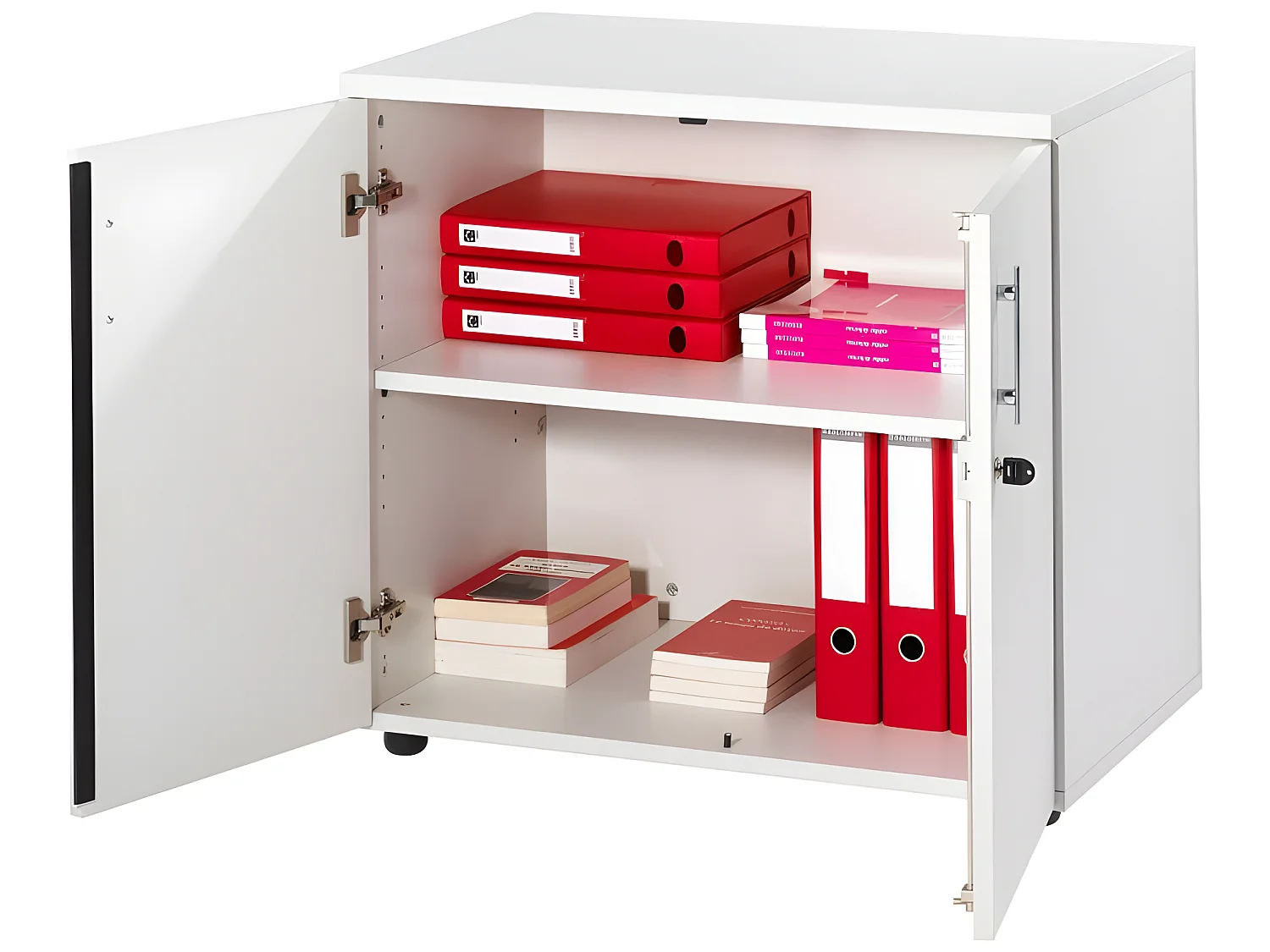 Armoire de Bureau Basse 2 Portes Blanche INEO