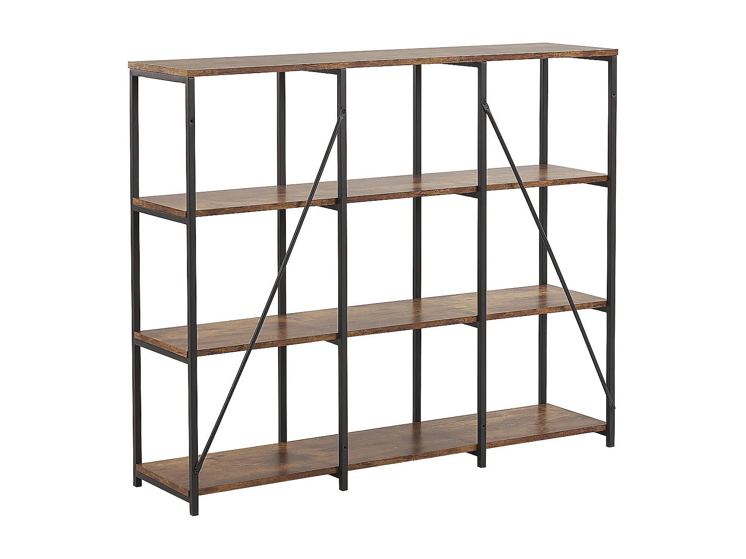 Estante com 3 prateleiras RHODE Castanho escuro