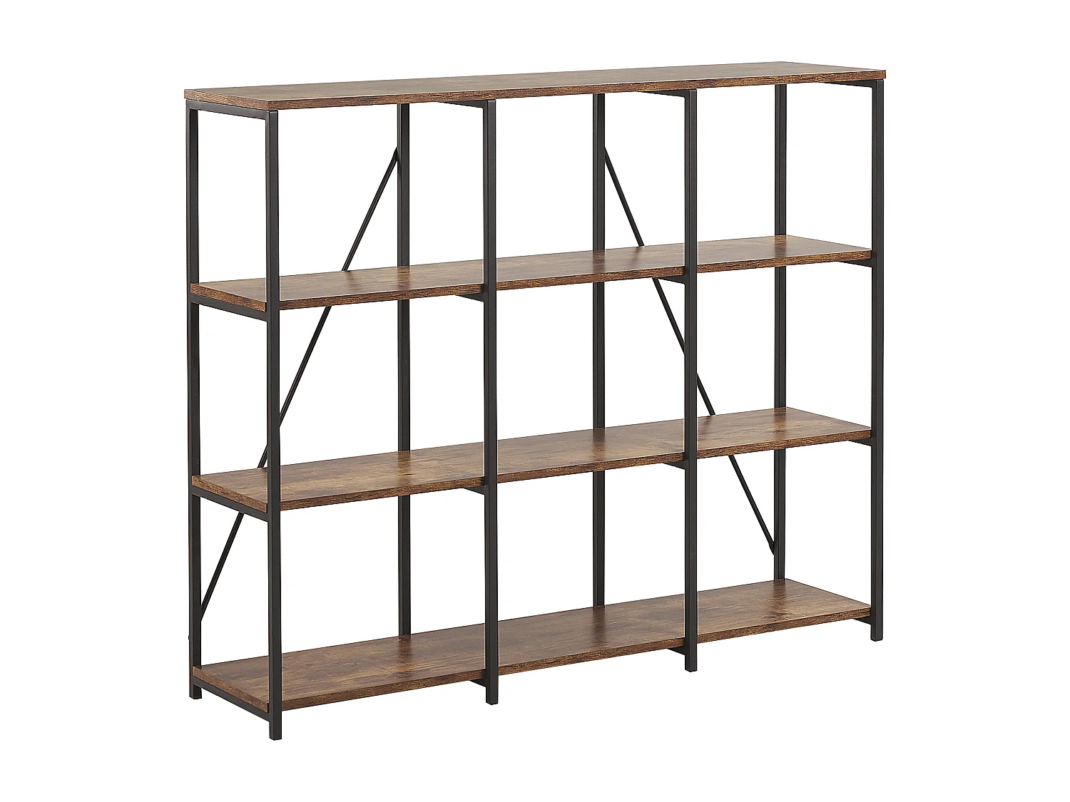 Bibliothèque 3 étagères RHODE Marron foncé
