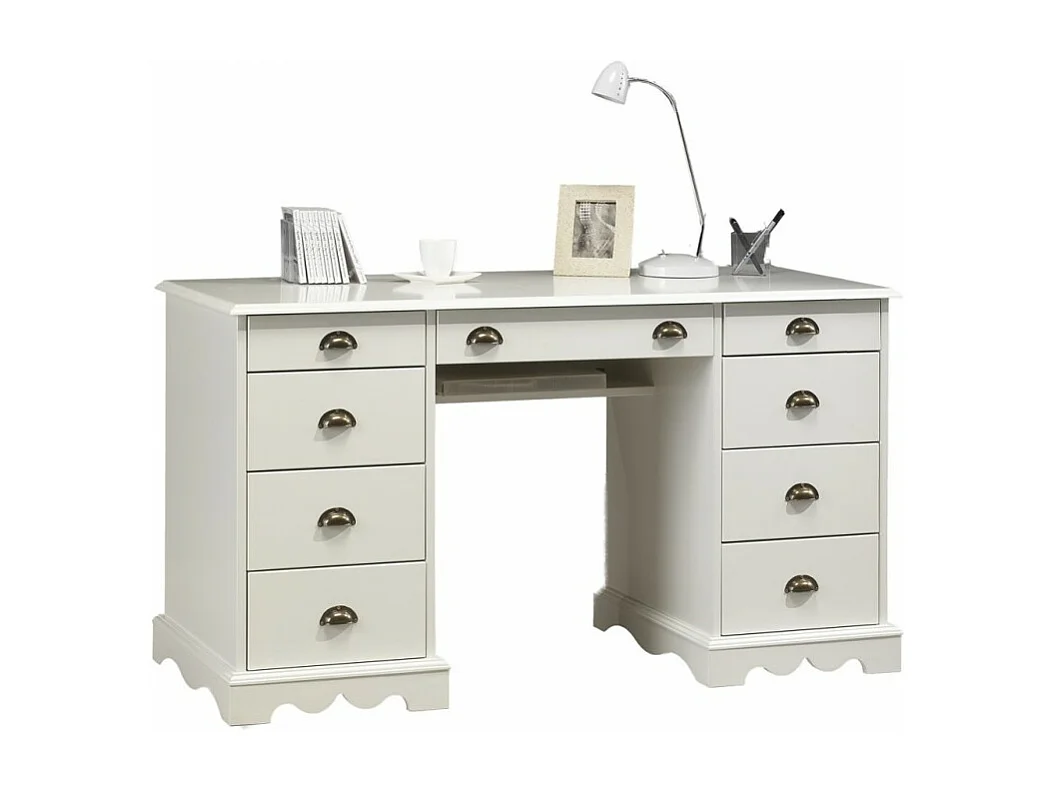 Ensemble Bureau et Bibliothèque blancs