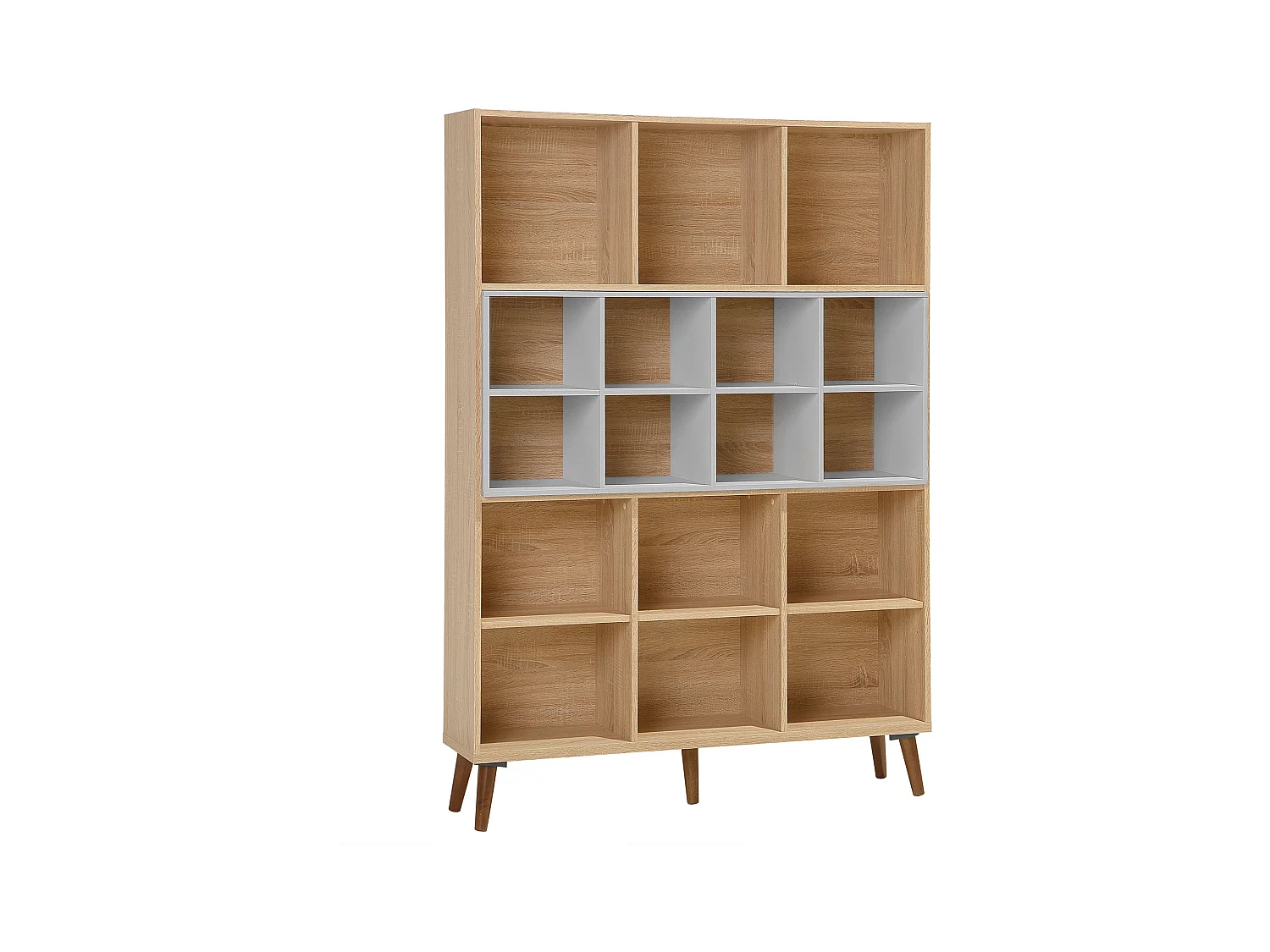 Estantería ALLOA Derivado de madera 174 cm Marrón claro/Blanco