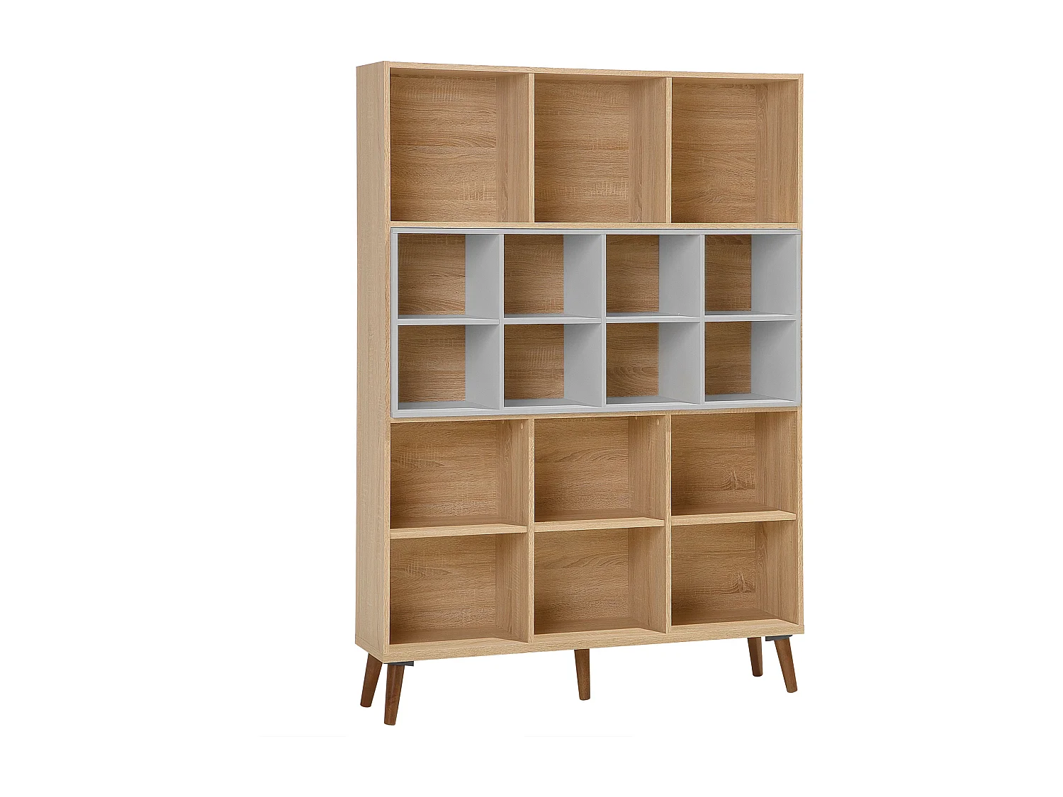 Boekenkast ALLOA Bewerkt hout 174 cm Lichtbruin/wit