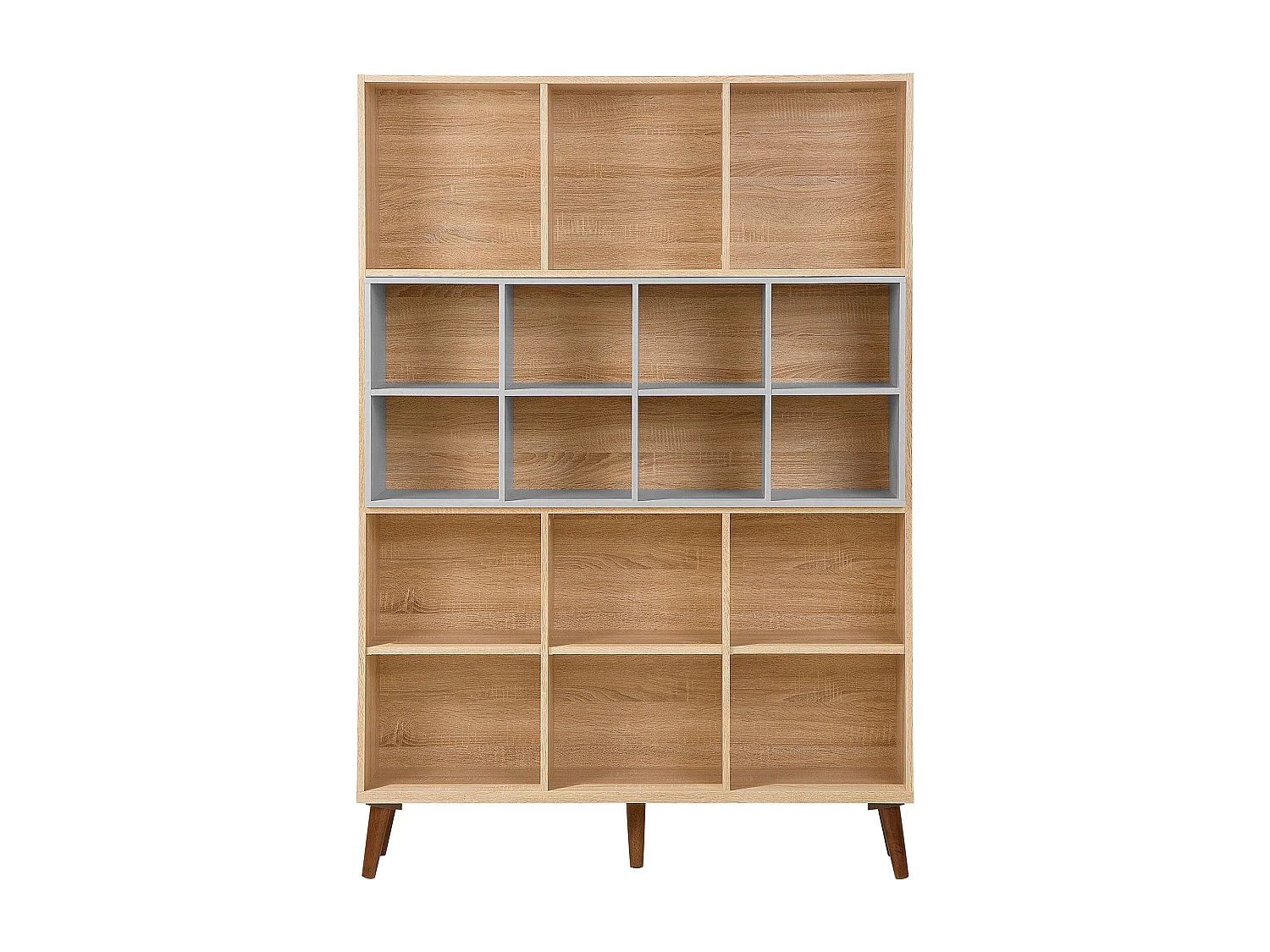 Boekenkast ALLOA Bewerkt hout 174 cm Lichtbruin/wit