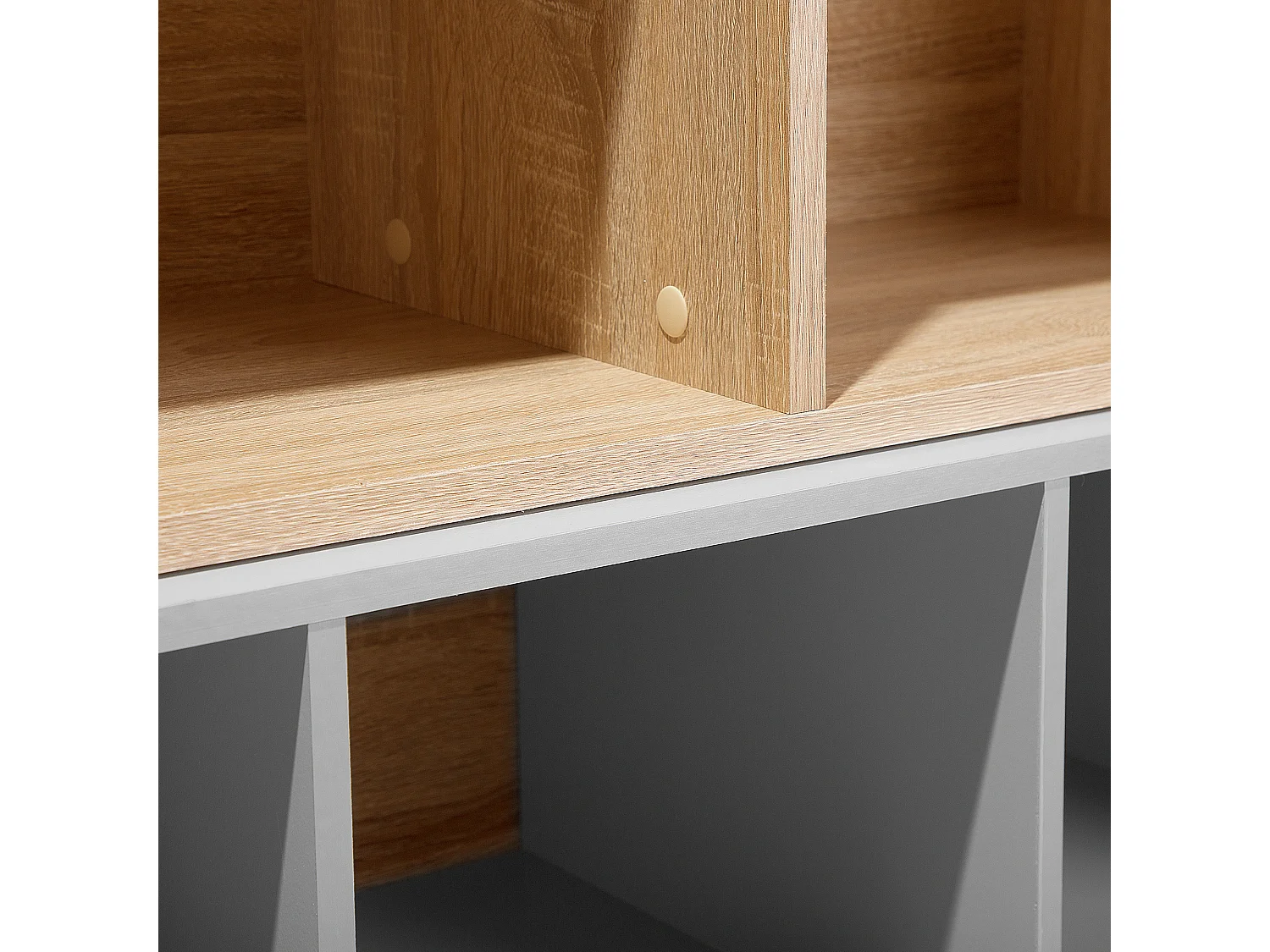 Boekenkast ALLOA Bewerkt hout 174 cm Lichtbruin/wit