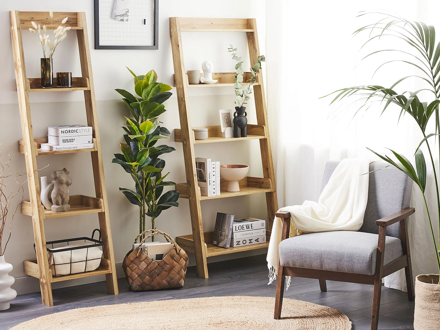 Étagère à 5 niveaux MOBILE DUO 169 cm Marron clair