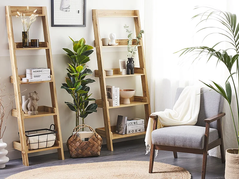 Estantería con 5 baldas MOBILE DUO 169 cm Marrón claro