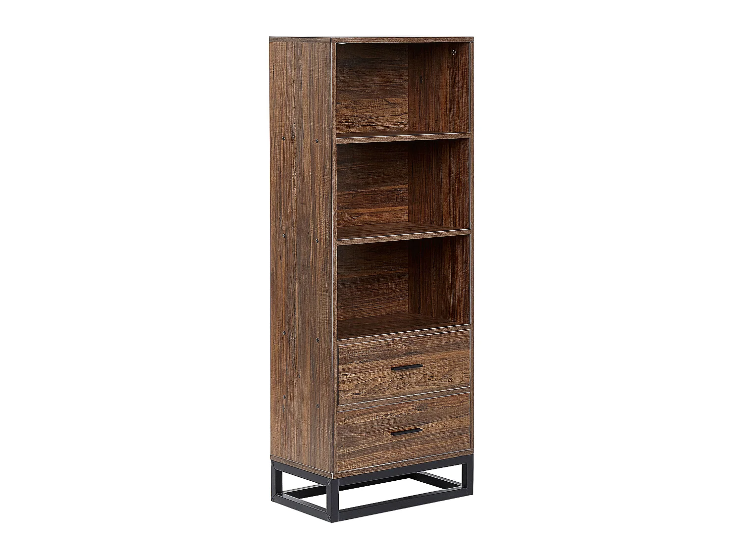 Estantería madera oscura/negro 136 cm DELTA