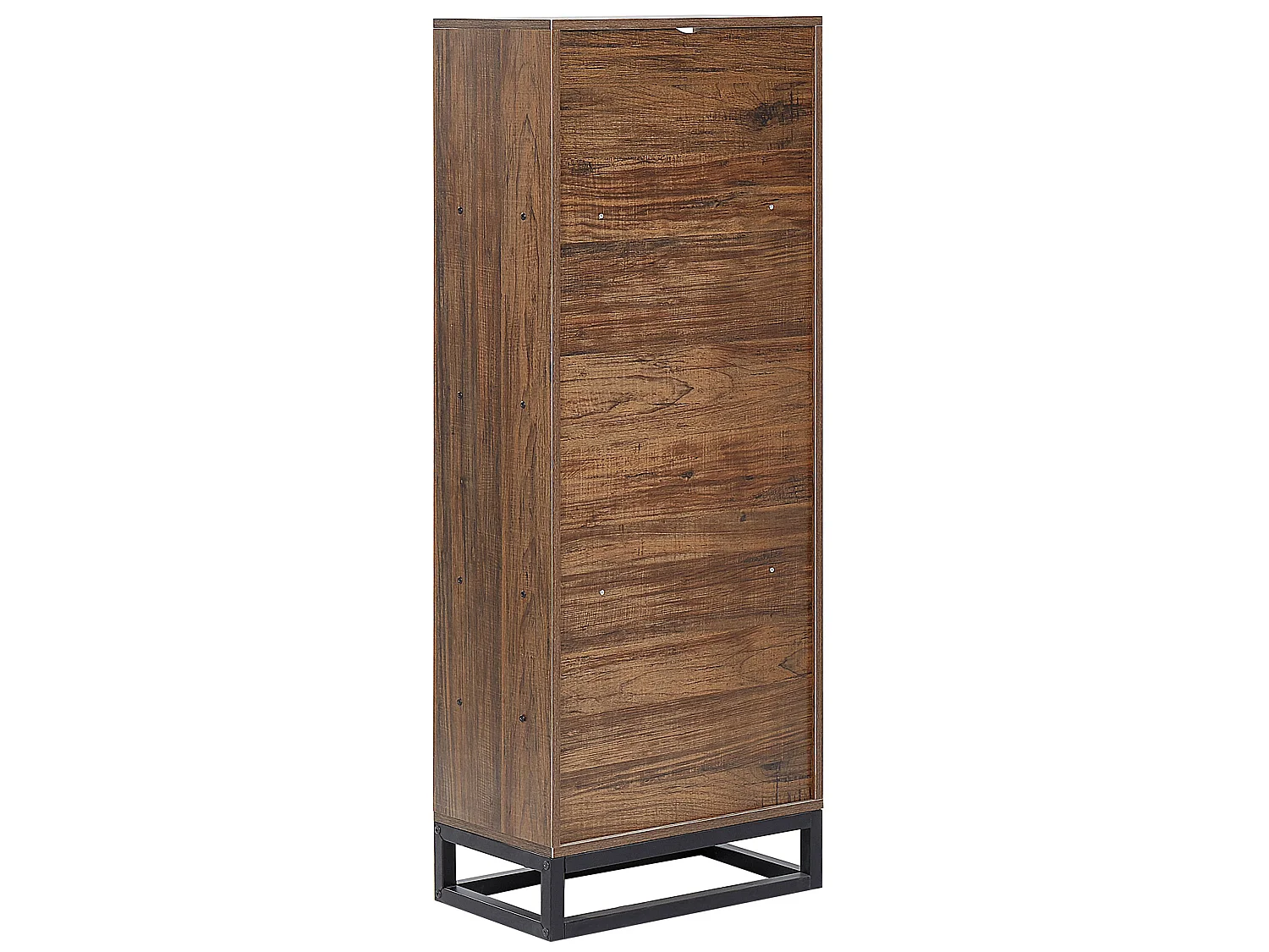 Bibliothèque 3 niveaux effet bois foncé / noir DELTA