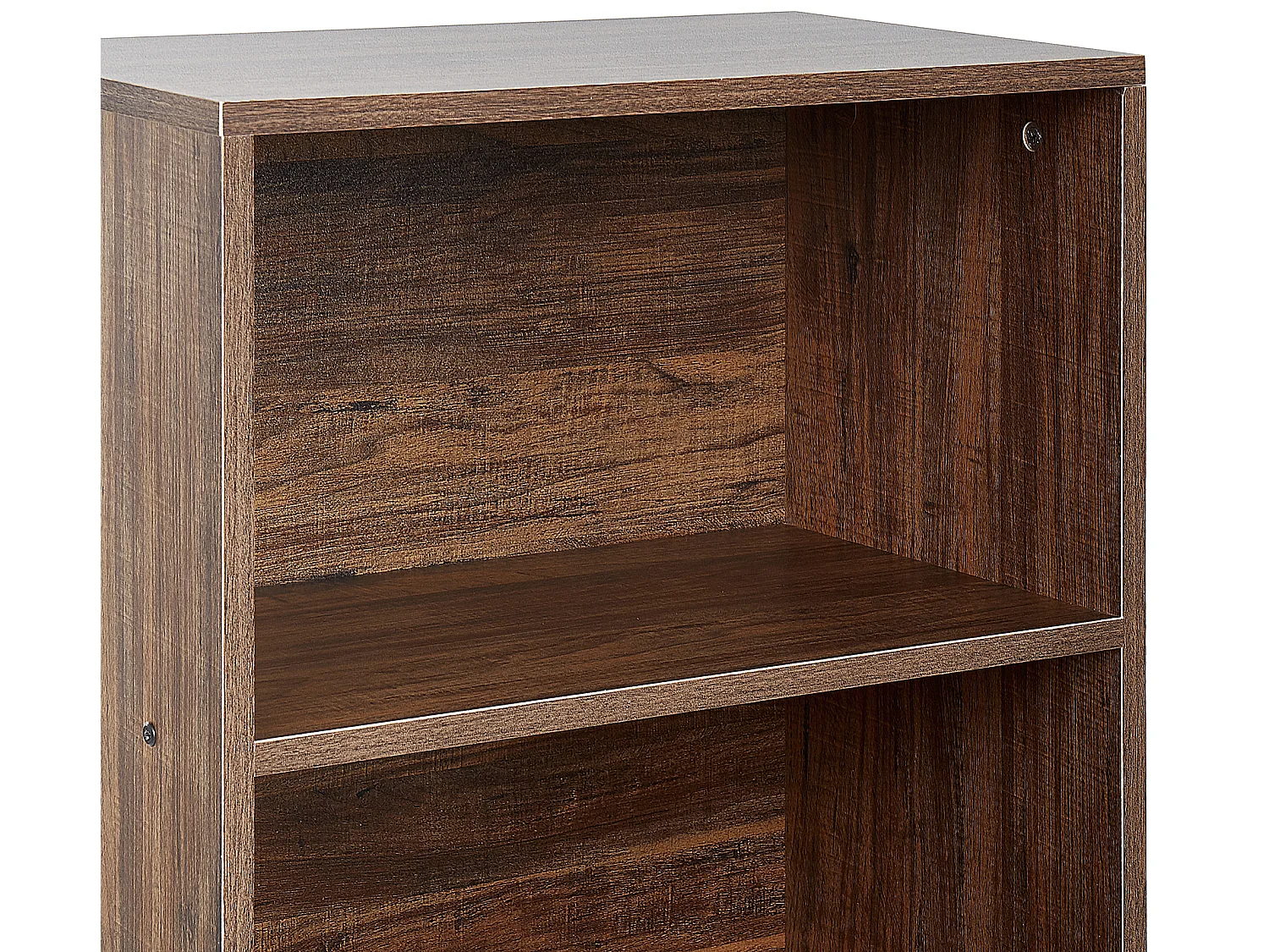 Bibliothèque 3 niveaux effet bois foncé / noir DELTA