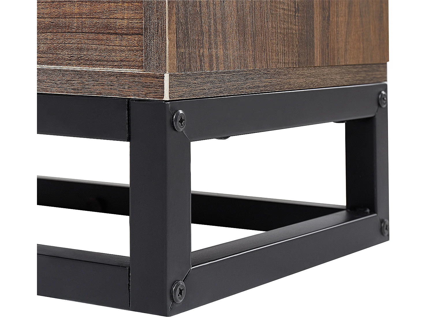 Bibliothèque 3 niveaux effet bois foncé / noir DELTA