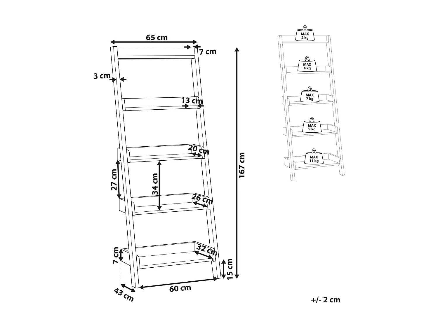 Modernes und praktisches Bücherregal heller Holzfarbton Mobile trio