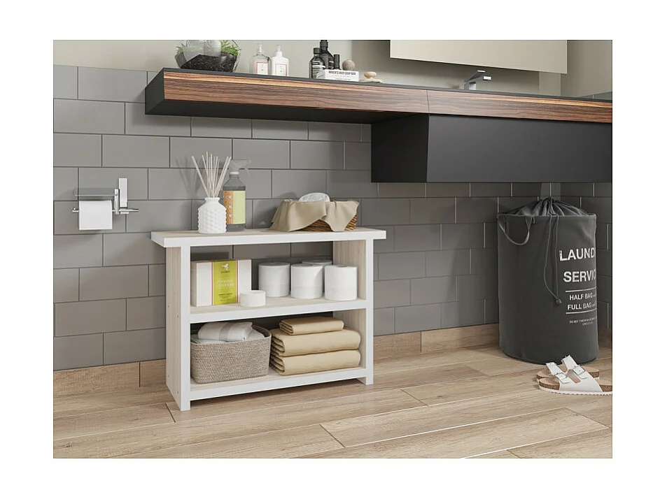 Etagère Multifonctions Chêne Clair 2 Niches L 68 H 47.5 P 25.4 cm