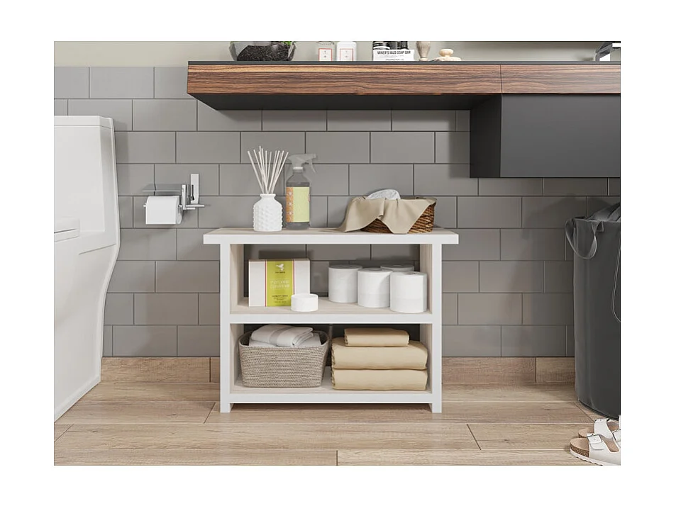 Etagère Multifonctions Chêne Clair 2 Niches L 68 H 47.5 P 25.4 cm