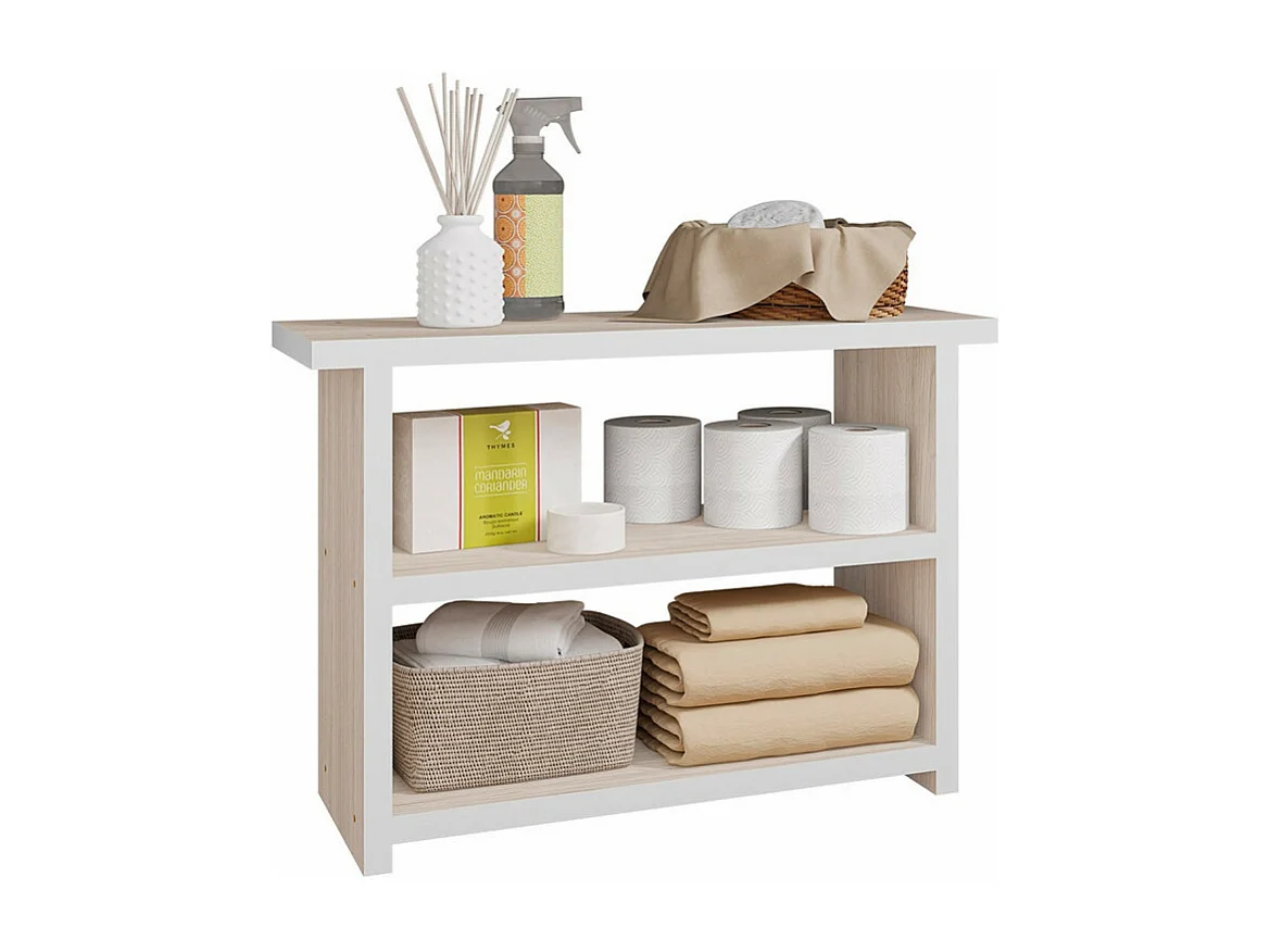 Etagère Multifonctions Chêne Clair 2 Niches L 68 H 47.5 P 25.4 cm