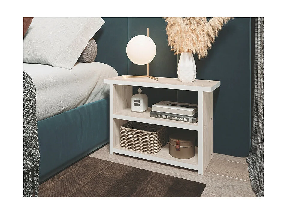 Etagère Multifonctions Chêne Clair 2 Niches L 68 H 47.5 P 25.4 cm