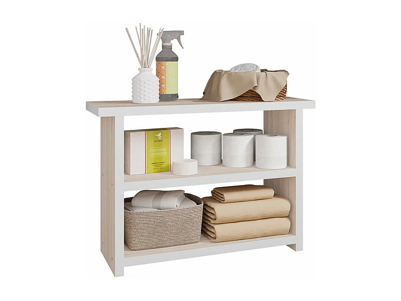 Etagère Multifonctions Chêne Clair 2 Niches L 68 H 47.5 P 25.4 cm