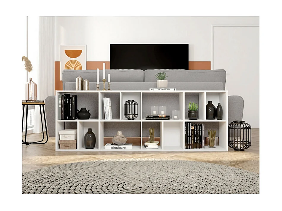 Rayonnage Blanc 12 Niches Horizontal ou Vertical L 67.9 H 176.4 P 29.8 cm