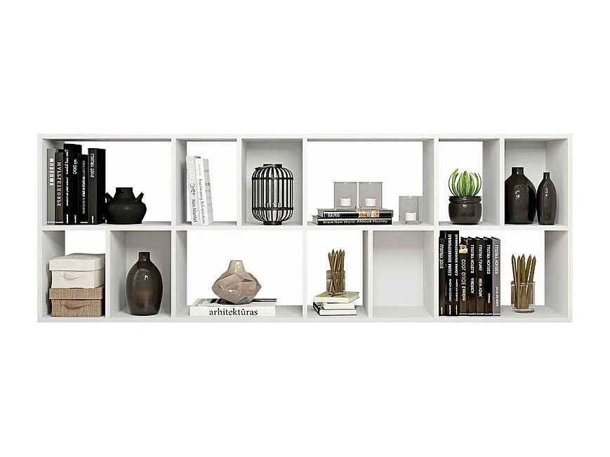 Rayonnage Blanc 12 Niches Horizontal ou Vertical L 67.9 H 176.4 P 29.8 cm