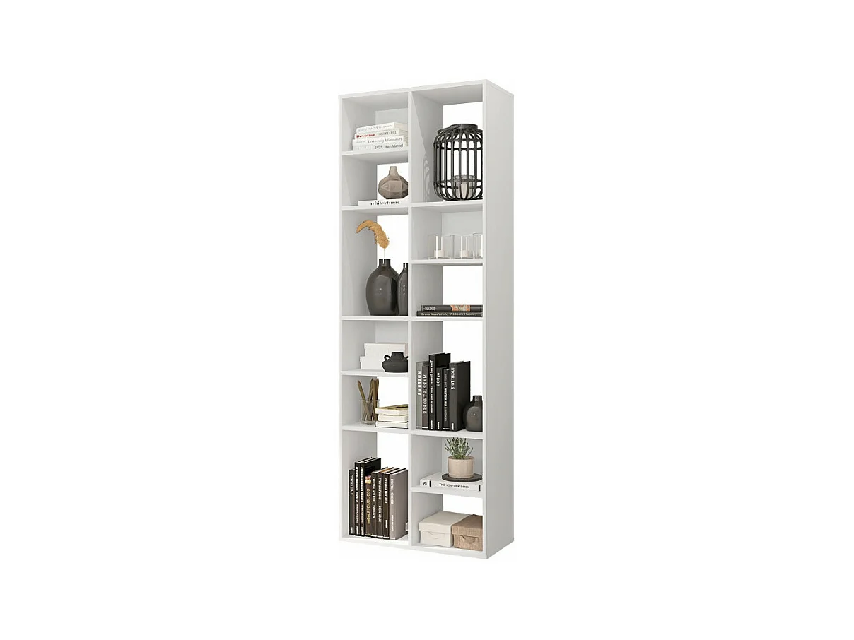Rayonnage Blanc 12 Niches Horizontal ou Vertical L 67.9 H 176.4 P 29.8 cm