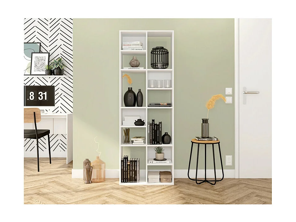 Rayonnage Blanc 12 Niches Horizontal ou Vertical L 67.9 H 176.4 P 29.8 cm