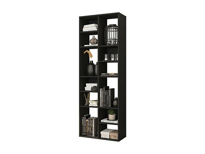 Rayonnage Noir 12 Niches Horizontal ou Vertical L 67.9 H 176.4 P 29.8 cm