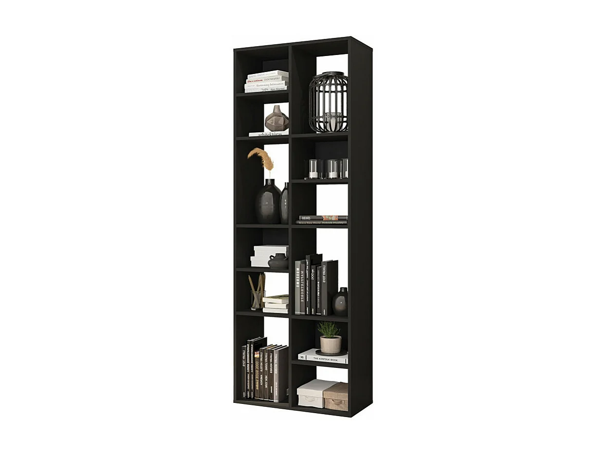 Rayonnage Noir 12 Niches Horizontal ou Vertical L 67.9 H 176.4 P 29.8 cm